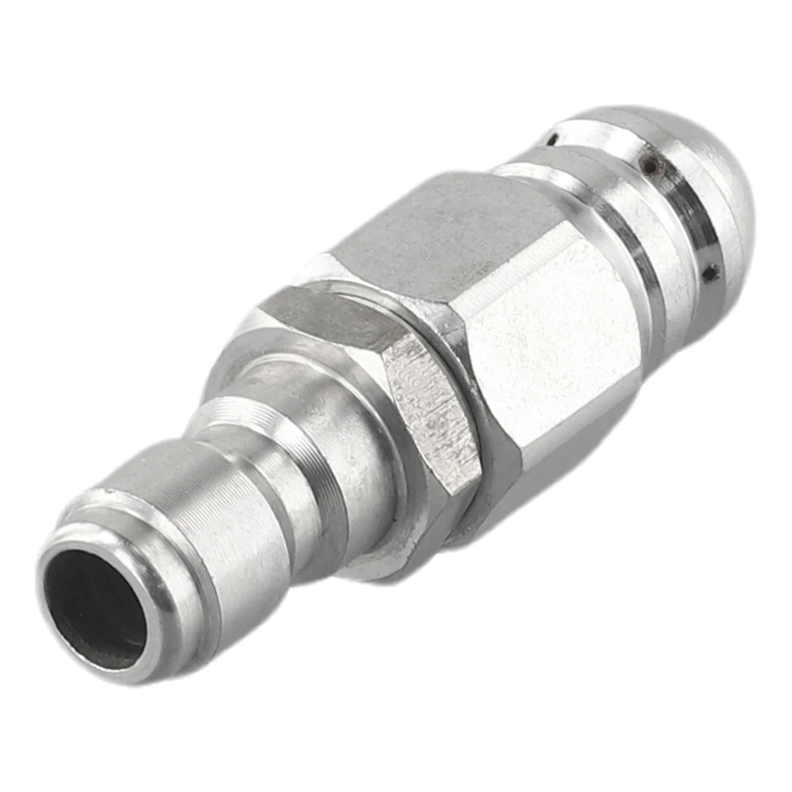 

1/4inch Silver Pressure Washer Drain Sewer Cleaning Pipe Spray Quick Plug Drain Hose Nozzle Wear Resistance Anti-leakage Garden