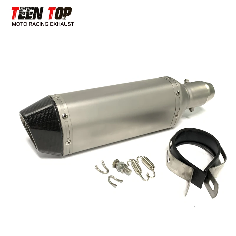 370mm Universal Motorcycle Muffler Carbon Fiber Exhaust For Benelli TRK 502 502C BJ600 Tornado 302R Sistemi Di Scarico Pitbike - Image 2