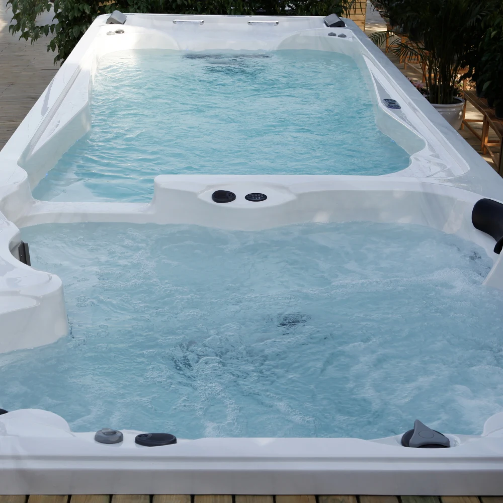 Luxury 7.5m Outdoor Spa Tub Endless Swim Pool Freestanding Hot Tub Spa Balboa swimspa Swim Spa