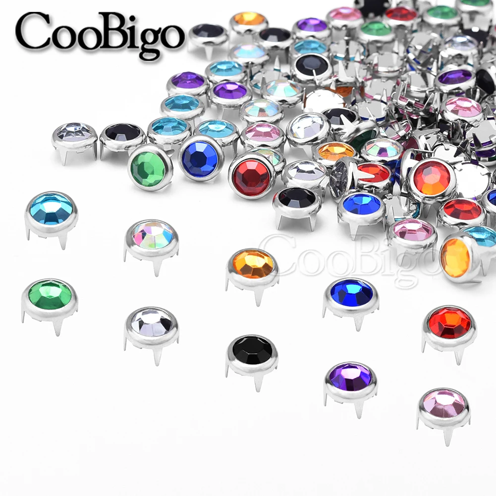 Rhinestone Rivet Clawed Crystal Studs Nailheads Spike 100pcs