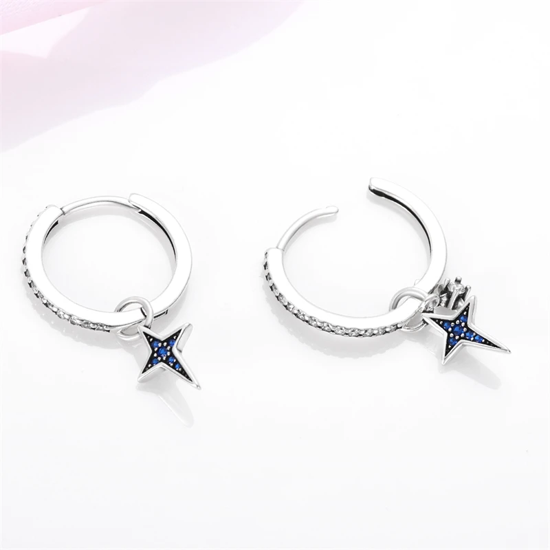 925 Silver Jewelry Women Fashion Cute Tiny Clear Crystal CZ Stud Earrings Star Ocean Series Starfish Dolphin Earrings