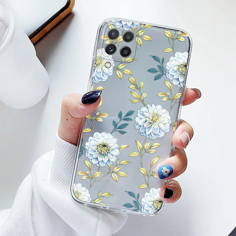 Floral Silicone Transparent Soft Phone Case with TPU Flower Design