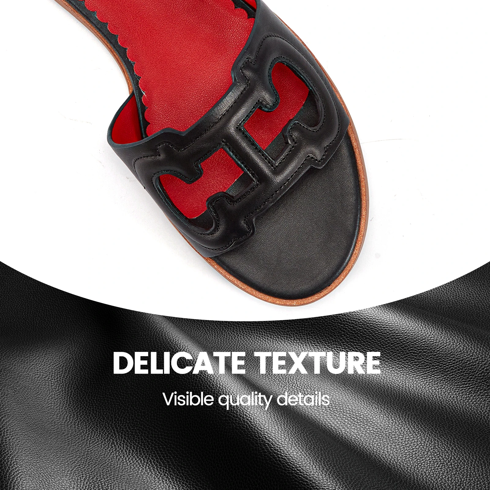Summer  New Retro Slippers Low Heel Genuine Leather Casual Women's Sandals Open Toe Non Slip Outdoor Slippers Beach Shoes