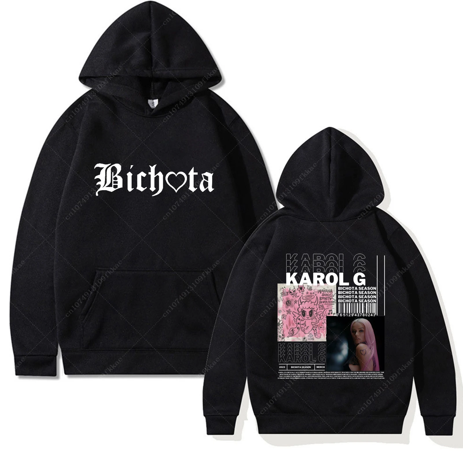 

Karol G Cotton Sweatshirt Autumn Winter Fleece Warm Unisex Men Women Hooded Pullover Printed Fans Essentials New Premium Hoodie