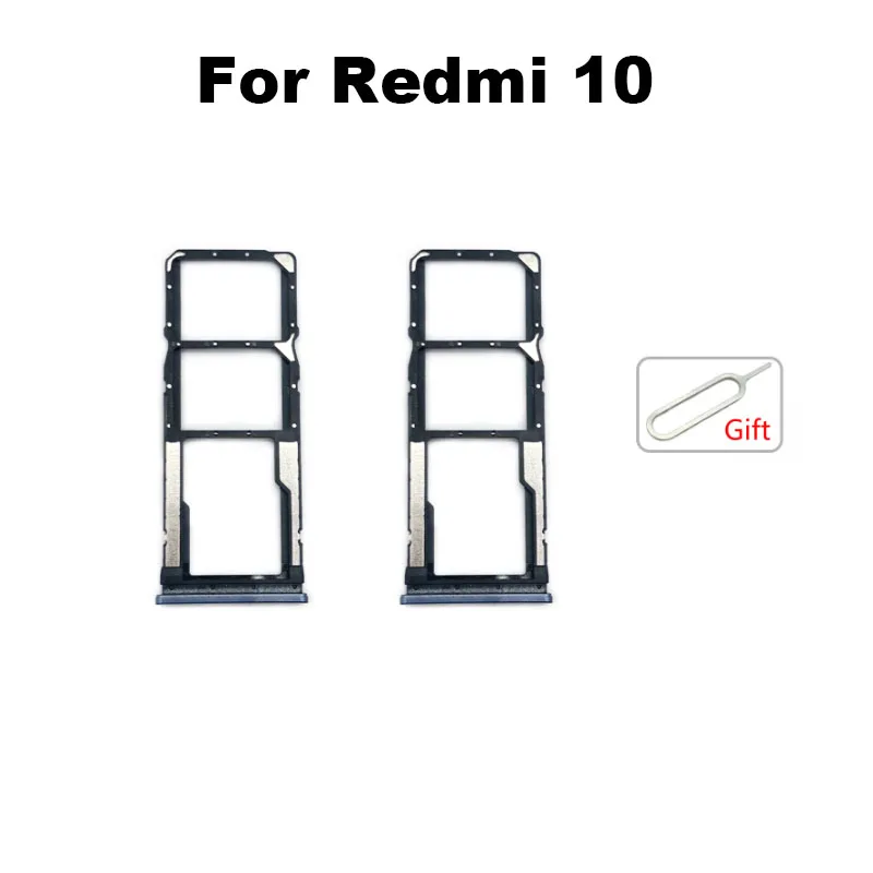 New For Xiaomi Redmi 10 Sim Card Tray Slot Holder Socket Adapter Connector Repair Parts Replacement FHD Prime 2022