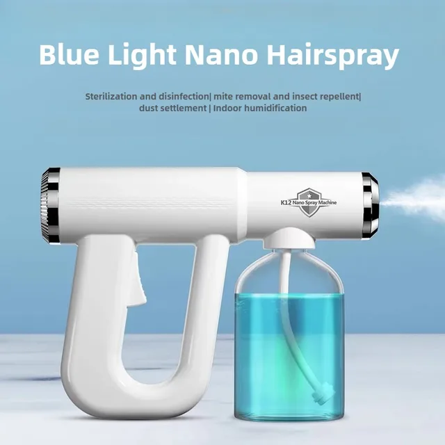 Nano laque à lumière bleue 300ML, bouteille de pulvérisateur de barbier Rechargeable par USB, pistolet à vapeur sans fil pour outils de toilettage et de coiffure 1