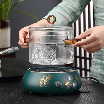 Transparent Soup Pot Heat Resistant Microwave Fire Heating Dual Handles Nonstick Glass Saucepan With Cover Kitchen Cooking Tools