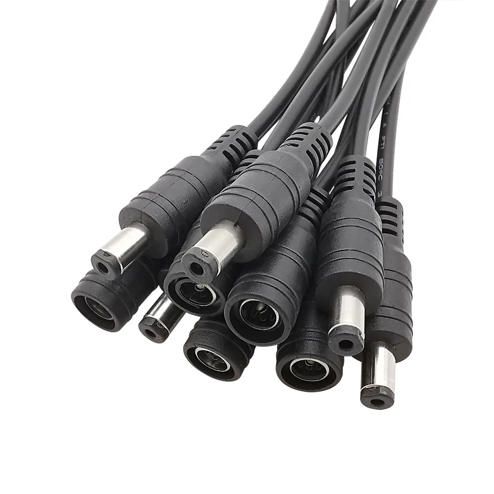 DC Power Pigtail Cable Wire 5.5mm x 2.1mm DC Male Plug / Female Socket Jack Connector for Repair DIY CCTV Camera LED Light Strip