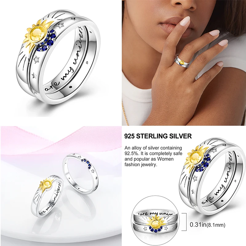 MULA 925 Sterling Silver Rings Infinite Flower Sparking Princess Wishbone Heart Popular Fashion Vintage Ring For Women Wedding