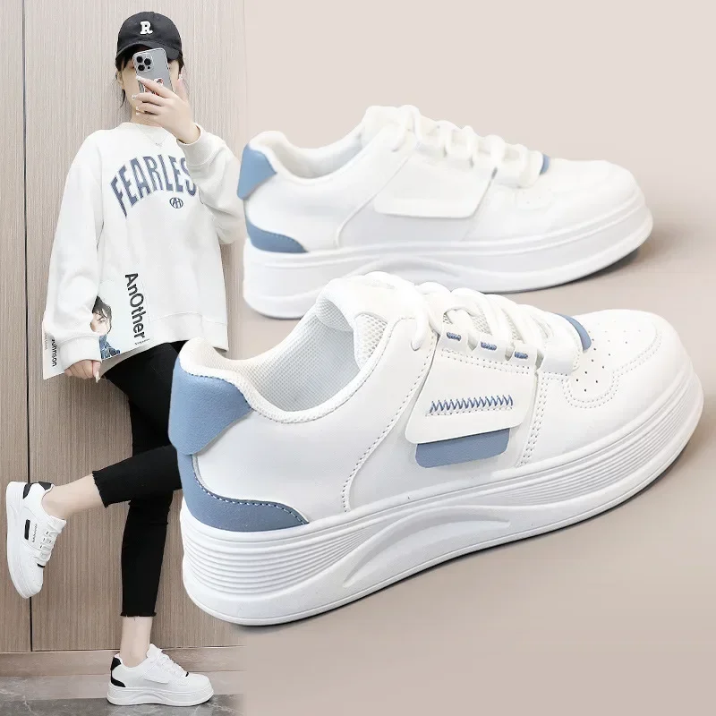 

New 2024 Spring Breathable Colored Women's Shoes, Small White Shoes, Elevated Casual Korean Edition Sports Women's Shoes