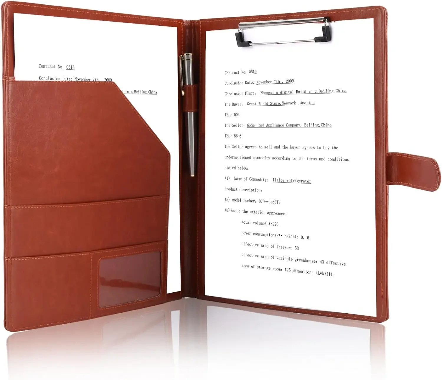 

Writing Folder Padfolio Multiifunctional Leather Bussiness Notepad With Clip Binder Resume for Cover Interview Holder