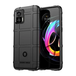Rugged Shield Silicone Bumper Shockproof Case - Soft TPU Back Cover - Moto S30 Pro (Black)