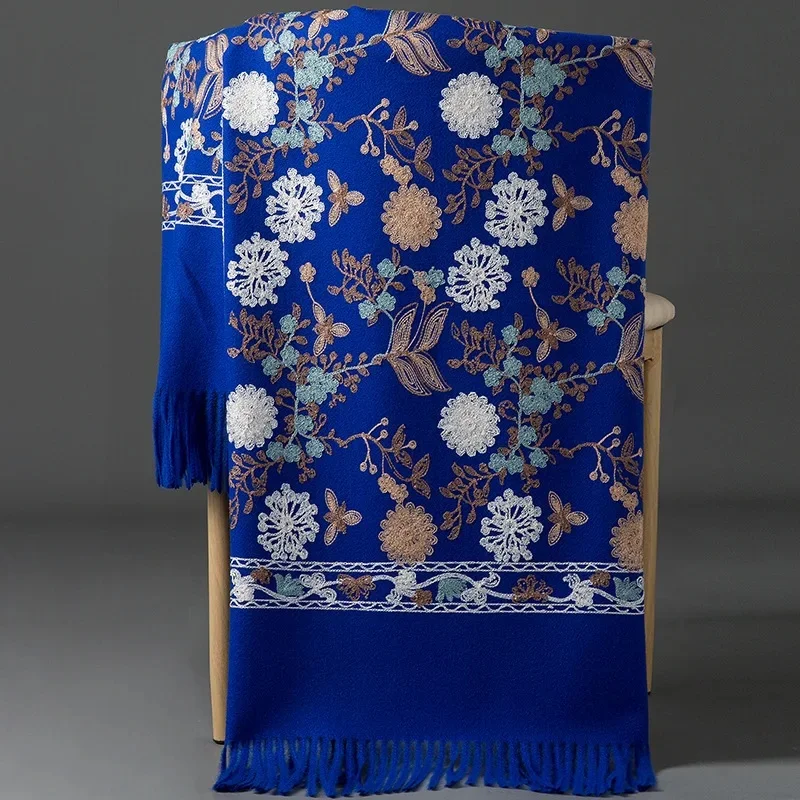 Embroidered snow beads-sapphire blue