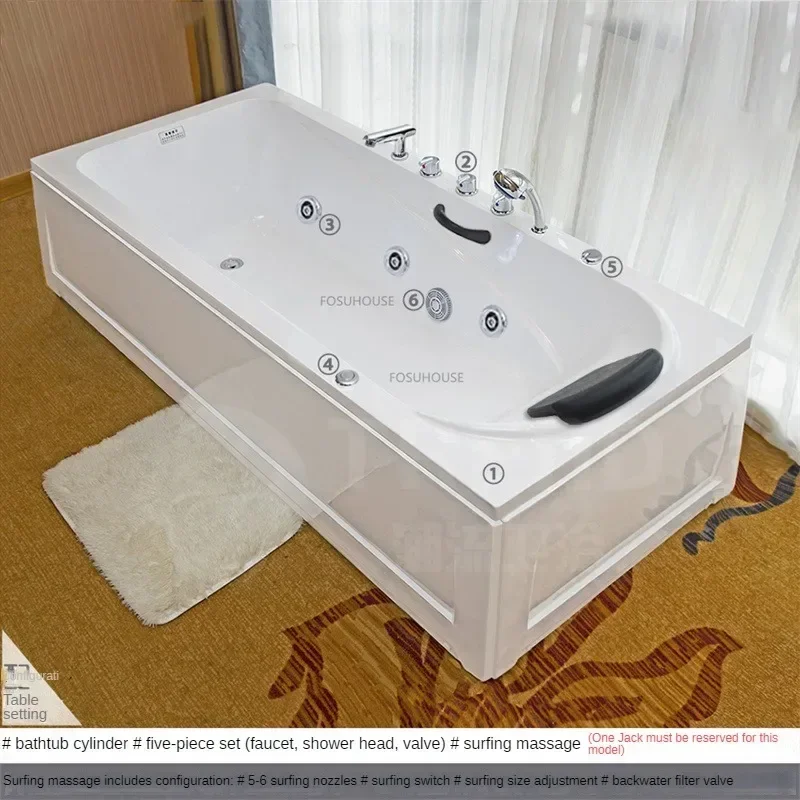 TG European Acrylic Bathtub Household Bathroom Bathtub Independent Surf Massage Light Luxury Aldult Spa Indoor Whirlpool Tub