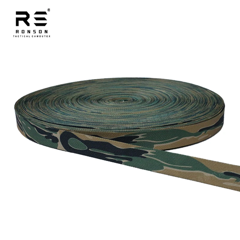 Tactical Strap Webbing 25mm Webbing Camouflage 10m Outdoor Backpack 25mm Sports Shoes Dog Shoes Printed