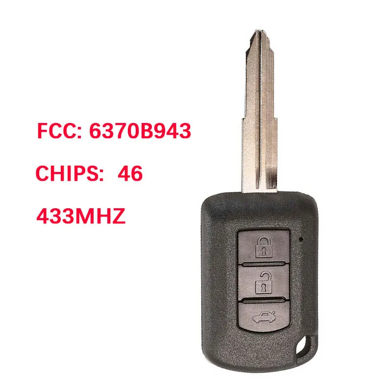 

P/N: 6370B941 головка автомобильного ключа дистанционного управления 433 МГц ID46 для Mitsubishi ASX Mirage Outlander 2016 2017 2018 J166E PCF7941 чип