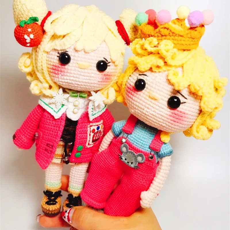 Magic Yarn Ball Crochet Needle Doll Series Cute Girl Handmade DIY Doll Material Kit Cotton Yarn Thin for Clothing Fabric