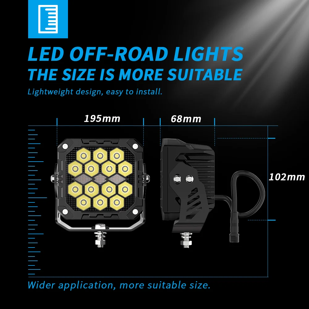 4Inch Auxiliary Auto Fog Light Work Fog Light Long Range Led Light Bar for Moto