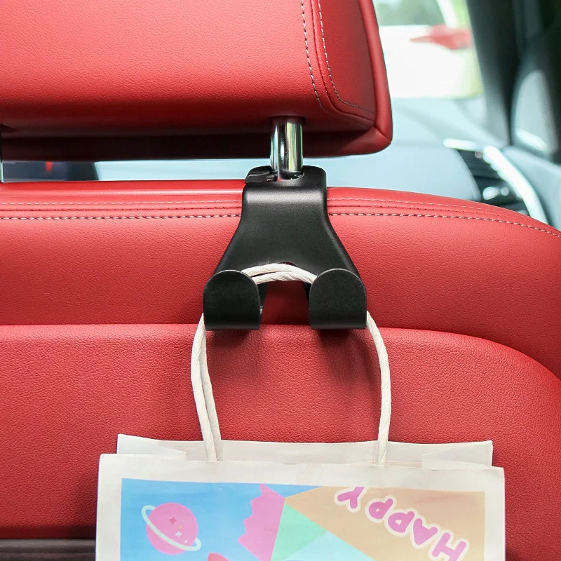 

Car Back Seat Double Hook Headrest Hanger Handbag Bag Hanging Holder Interior Organizer Storage Hooks Auto Interior Accessories