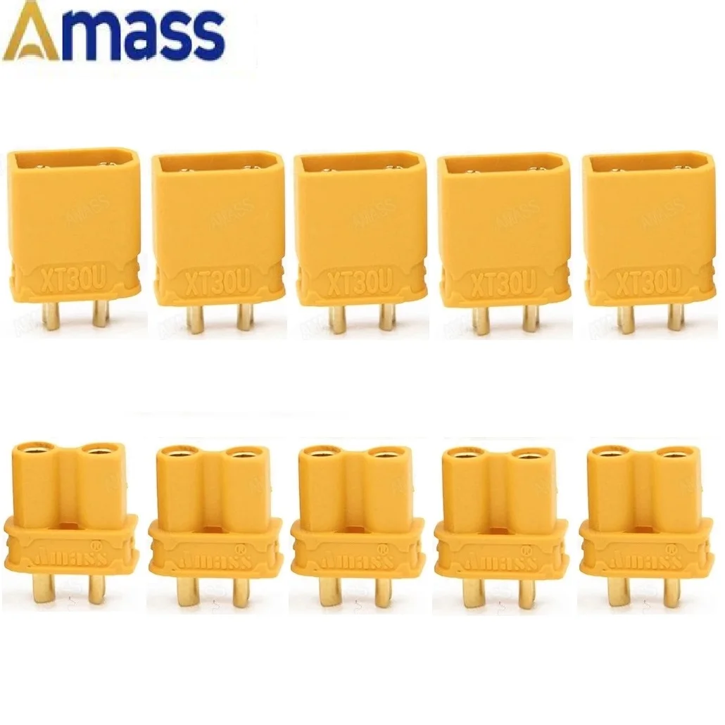 10-Pack Amass XT Series Plug Connectors with Sheath Housing – 5 Male & 5 Female Pairs