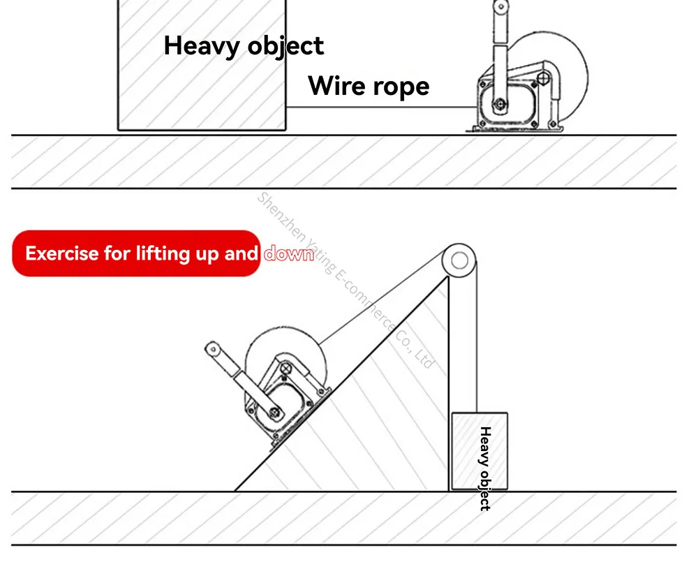1800LB Portable Traction Hoist, Lifting Crane Hand Cranked Winch, Bidirectional