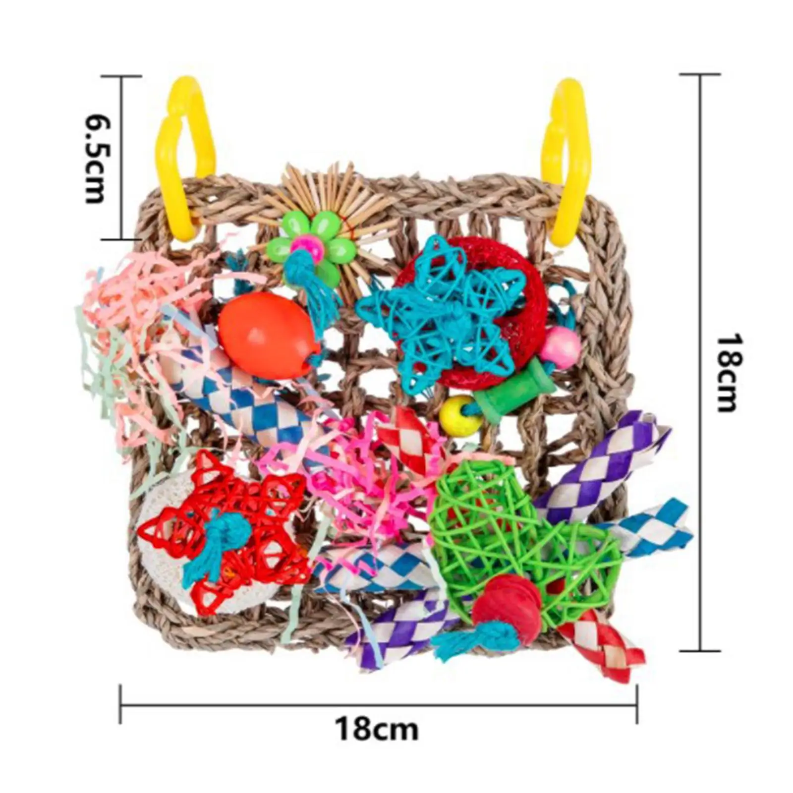 Colorful Pet Bird Foraging Wall Toy Parrot Chewing Toy Cage Accessories Hanging Climbing Hammock Woven Mat for Budgie Macaws
