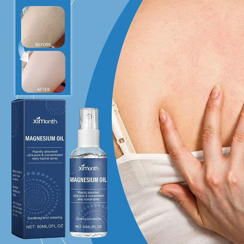 60ml Magnesium Chloride Oil Spray Natural And Healthy Spray Reduce Promote Muscles Absorption Sleep Relax Quick No Irritation magnesium oil spray