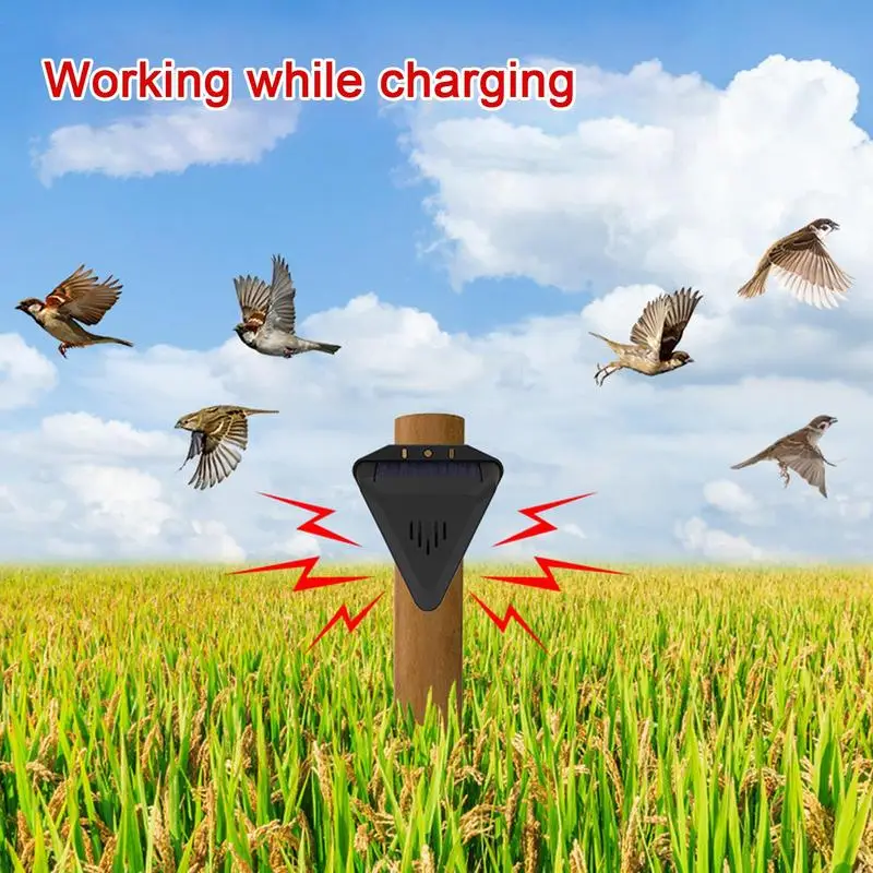 hot Solar Timer Bird Repeller With 13 Sound Waterproof Bird Repellent Alarm Outdoor Crop Orchard Protection Animal Deterrents
