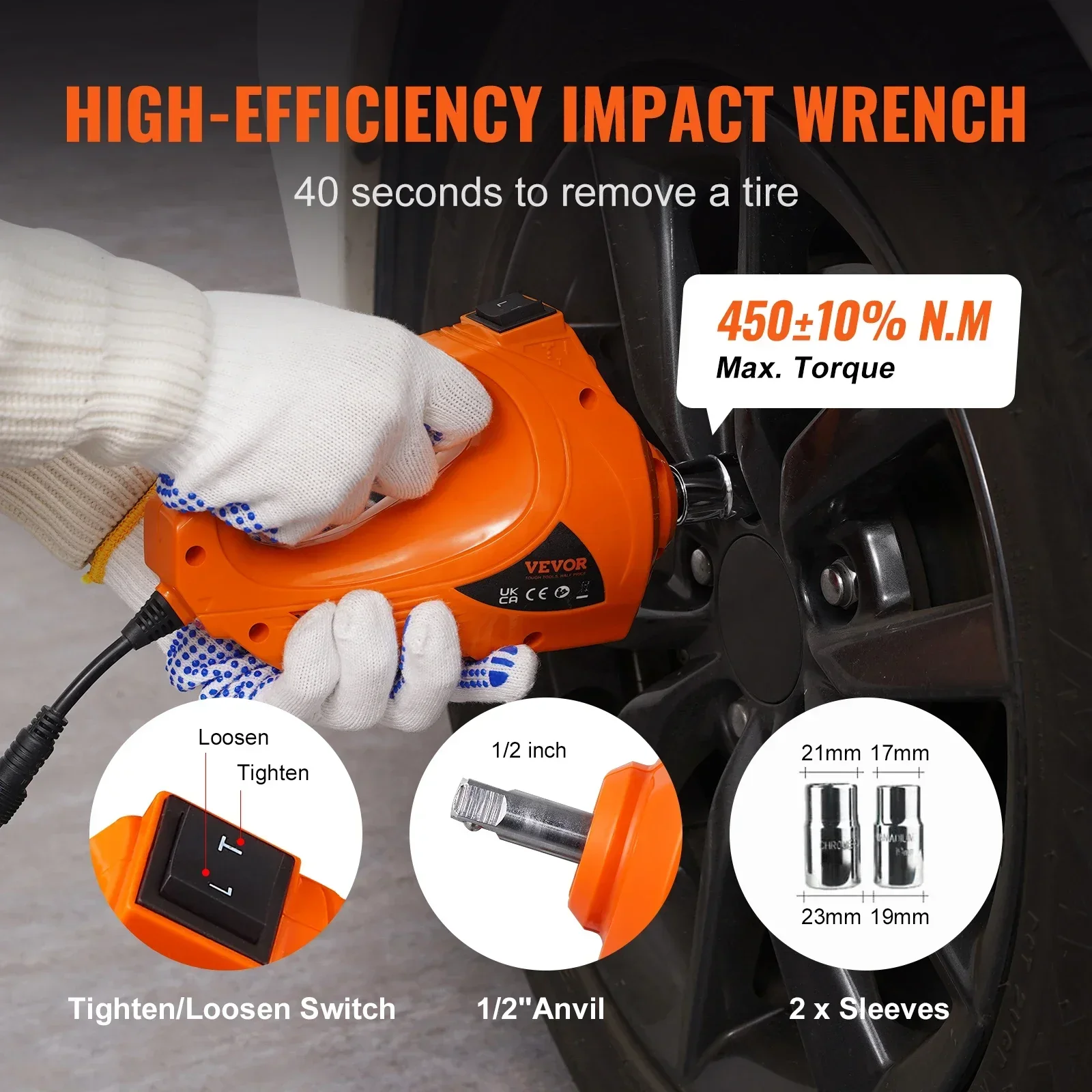 VEVOR 3/5Ton Electric Car Jack Portable 12V Car Jack With Impact Wrench Tool for SUV MPV Sedan Truck Change Tires Garage Repair 4