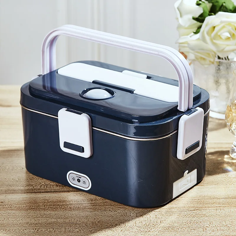 

Stainless Steel Electric Lunch Box 12V 24V 110V 220V Office Camping Heating Food Warmer Container Dual-use Heated LunchBox Set