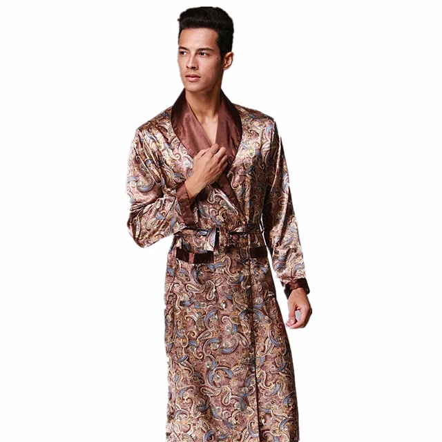 Mens Purple Silk Dressing Gown Robe | Baturina Homewear