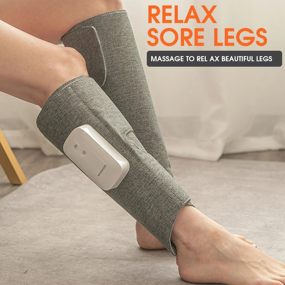 Massaggiatore elettrico a pressione d'aria per piedi, gambe, polpacci, per la circolazione, con riscaldamento, massaggio muscolare dei piedi, pressoterapia_voghion.com