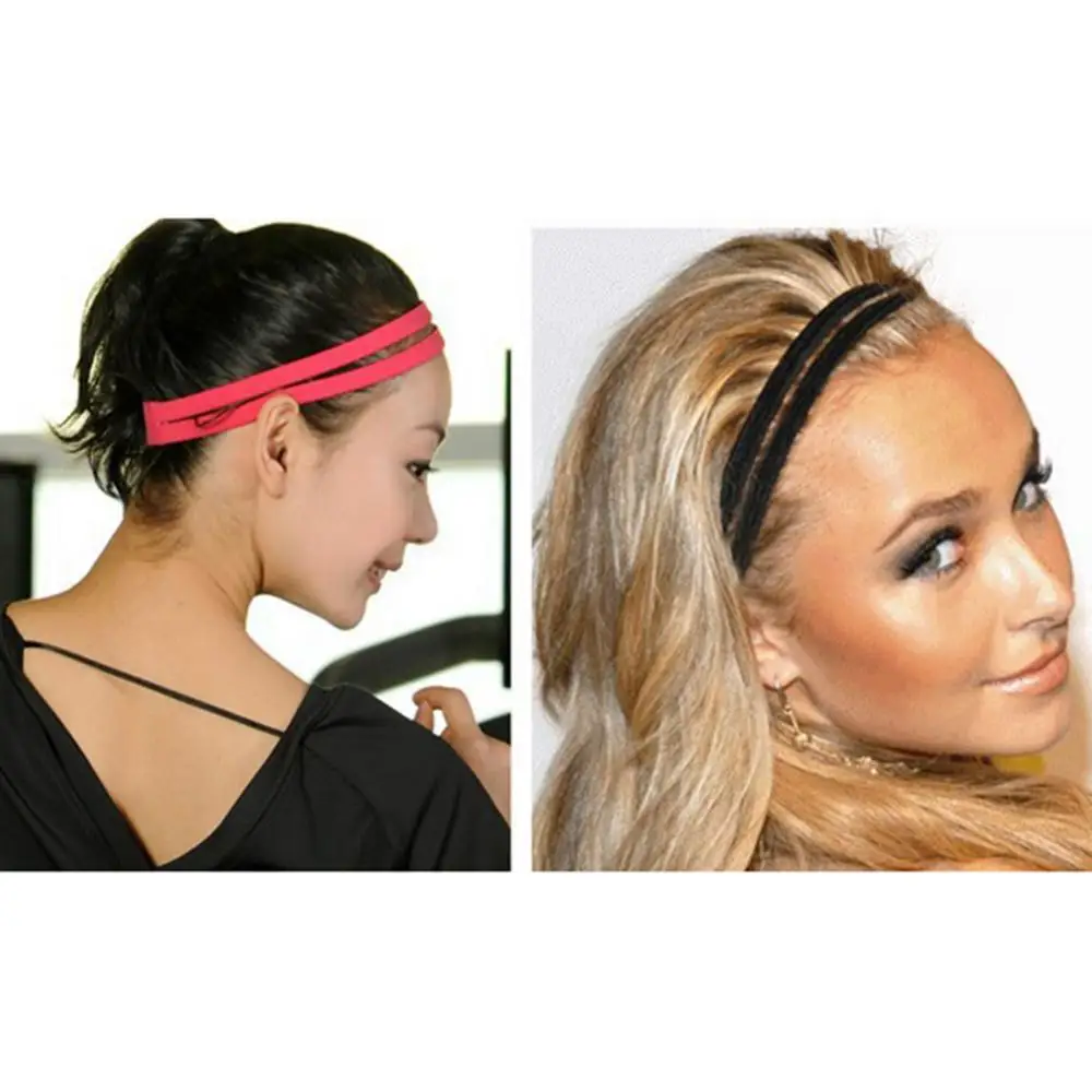 Yoga Hair Bands Women Sweatbands Anti-slip Elastic Rubber Football Running Sports Headband For Women Hair Accessories Head Band sports headbands