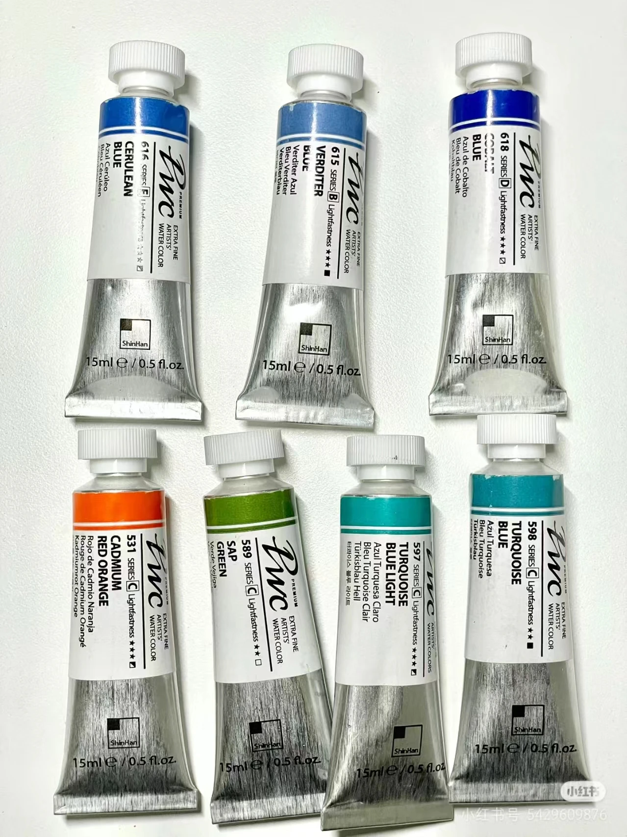 Korean Import SHINHAN artist watercolor pigment 15ml pwc tubular Acuarela professional beginner art suppliesb Student supplies