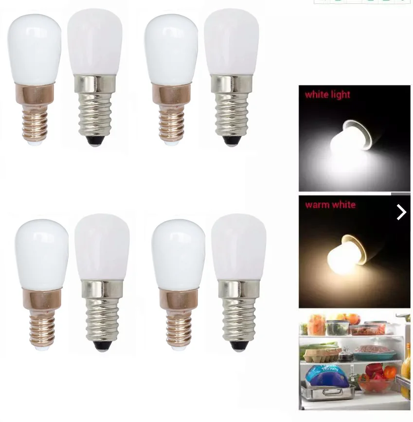 5Pcs LED Fridge Light Bulb E14 E12 3W 110-260V 12V 24V Refrigerator Corn bulb Cool Warm White LED Lamp Replace Halogen Light