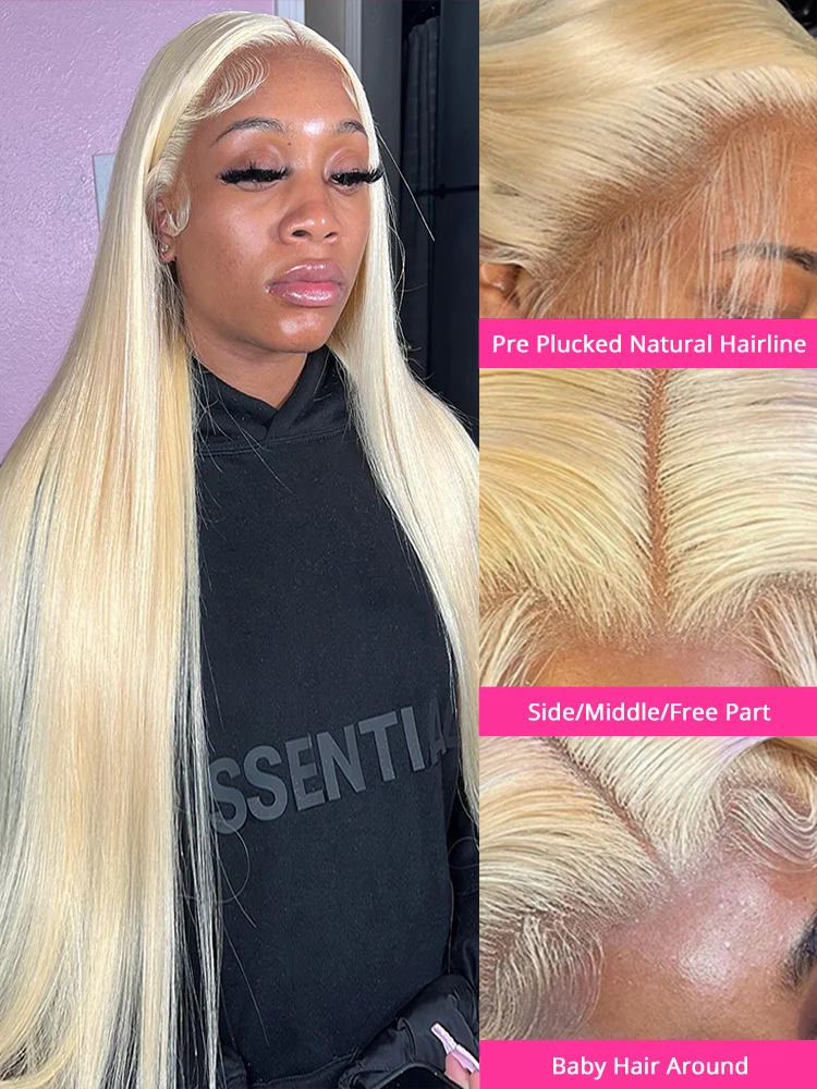 200% 30 32Inches 613 Human Hair 13x4 Lace Frontal Wig Straight Hd Lace Wig 13x6 Human Hair 360 Full Lace Frontal Wig  for Women