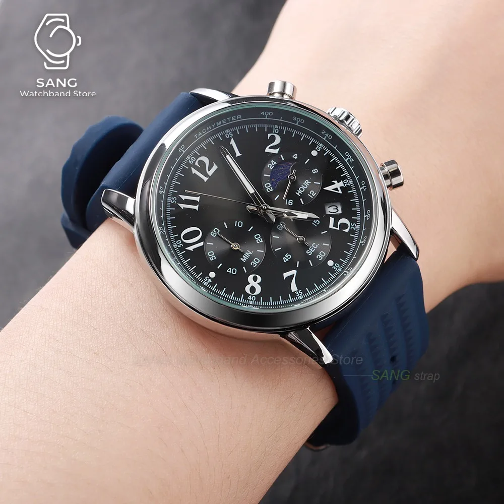 Premium Silicone Waterproof Watch Strap - Soft Rubber Sport Replacement Wristband