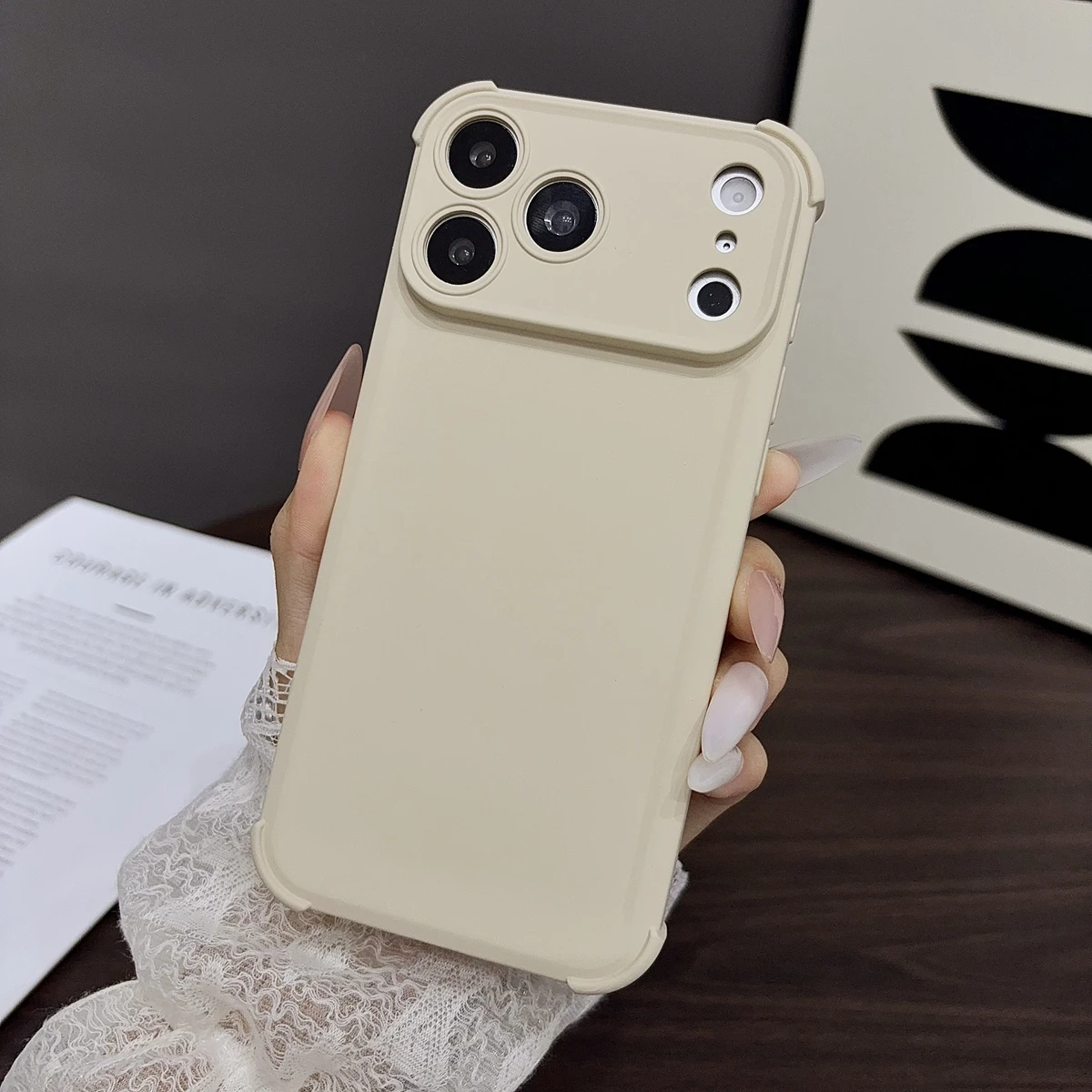 Shockproof Silicone Plain Soft Phone Case with Full Lens Protection