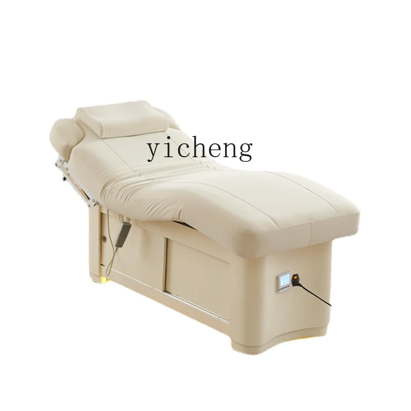 

Zc Electric Beauty Bed Eyelash Ear Cleaning Tattoo Embroidery Electric Lifting Massage Couch Advanced Latex Ambience Light