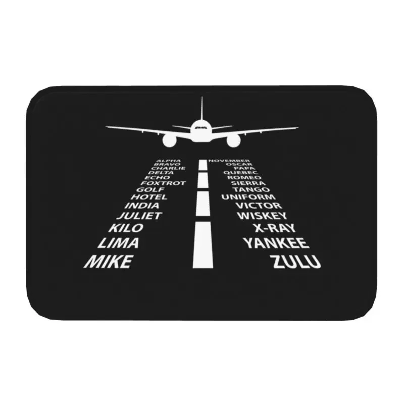 

Phonetic Alphabet Pilot Airplane Aviation Doormat Entrance Kitchen Bathroom Floor Door Mat Aviator Fighter Balcony Carpet Rug