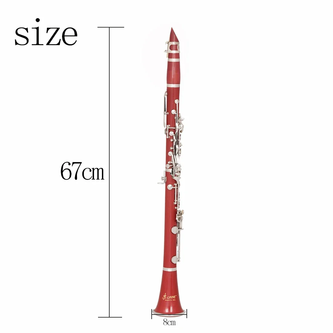 Red Clarinet 17 Key Falling Tune B Clarinet ABS Silver Plated Silver Key Musical Instruments with Mouthpiece Cleaning Cloth Part