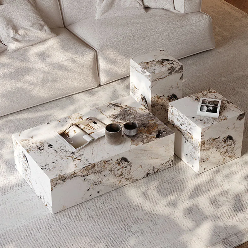 

Industrial Luxury Coffee Table Designer Modern Nordic Aesthetic Side Table Rectangle Hardcover Kaffee Tische Home Decoration