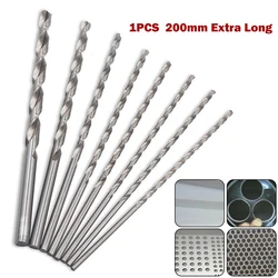 1pc 200mm Extra Long High Speed Steel HSS Drill Bits 2-10mm Hole Saw Cutter Drill Bits For Metal Drilling Power Tool