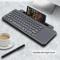 Wireless BT Keyboard 2.4GHz Keyboard Desktop Ultra-thin Keyboard Tablet PC Mobile Phone Slot with Touchpad for Tablet PC Mobile 2