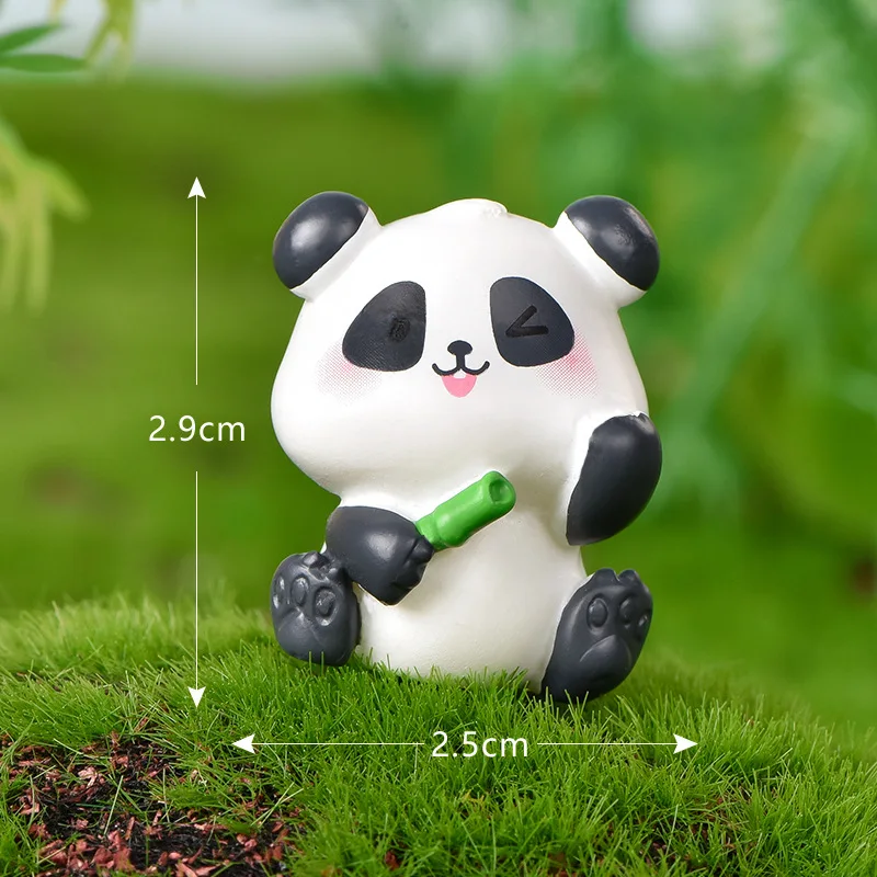 8 Pièces Miniatures Jardin Ornement Animaux Mignon Panda Mini