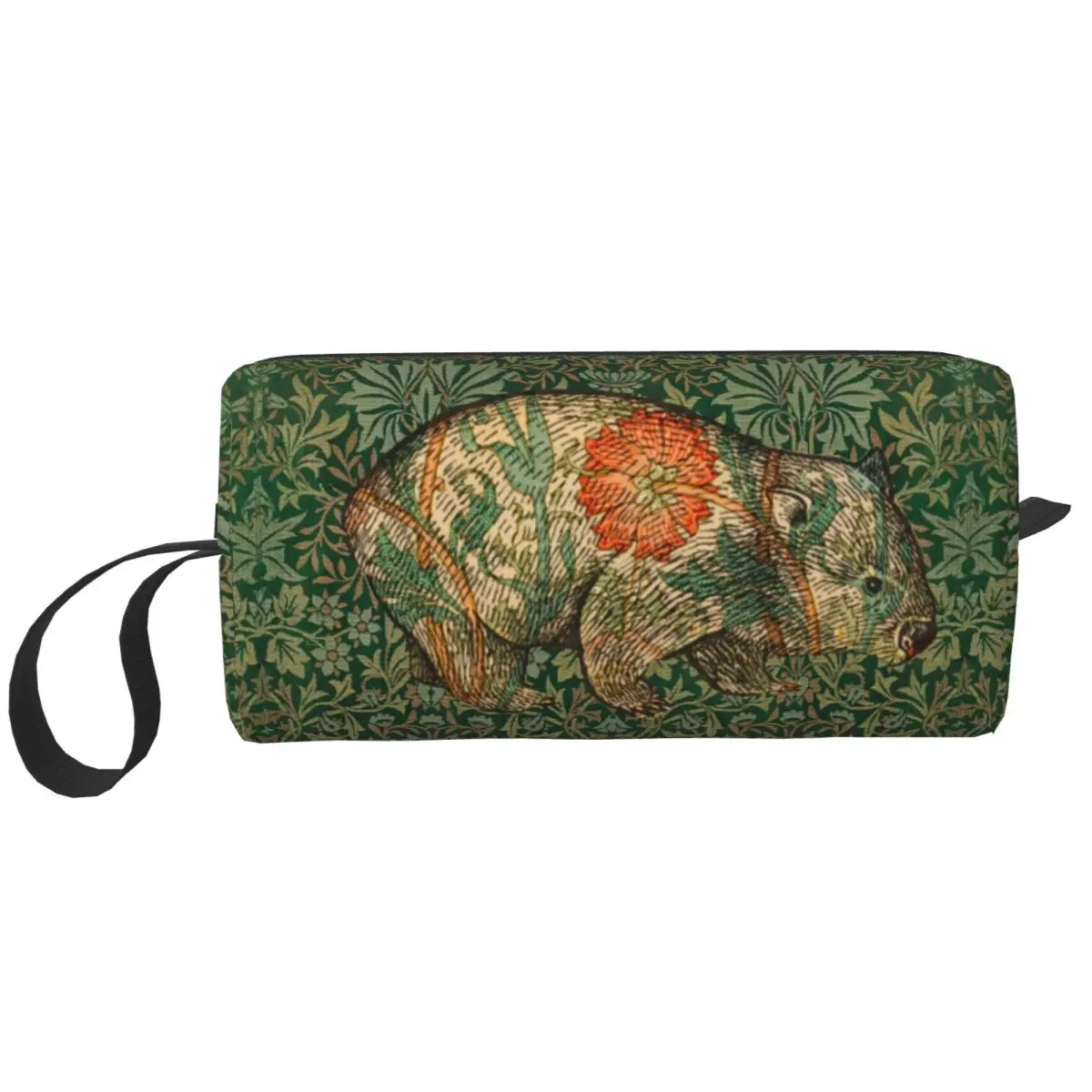 

Женская косметичка Rossetti с зелеными цветами, садовая дорожная сумочка для косметики, милая косметичка в стиле Вильяма Морриса с животными