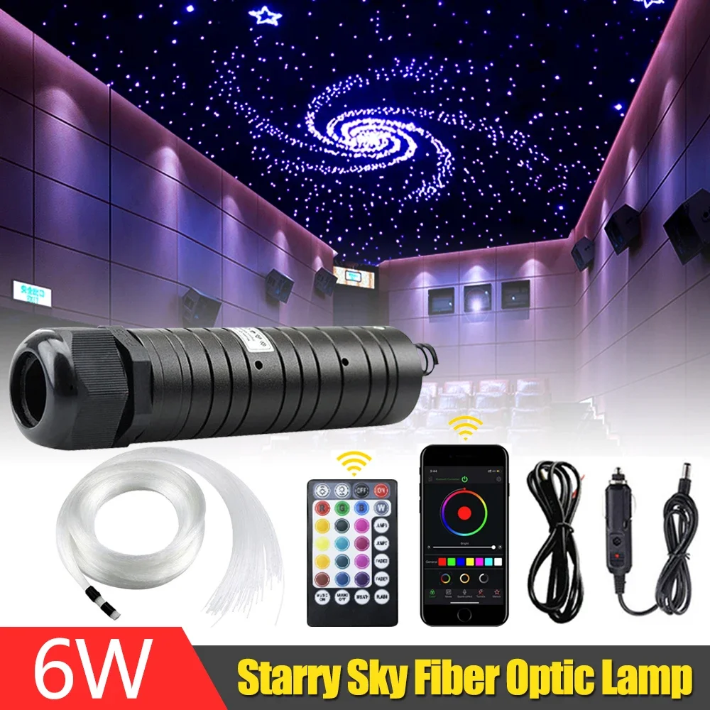 6W DC12V Fiber Optic Star Ceiling Lights Kit RGBW Car Roof Star Lights APP Music Control Led Car Starry Sky Ceiling Lamp fiber optic lamp fiber optic ceiling kit
