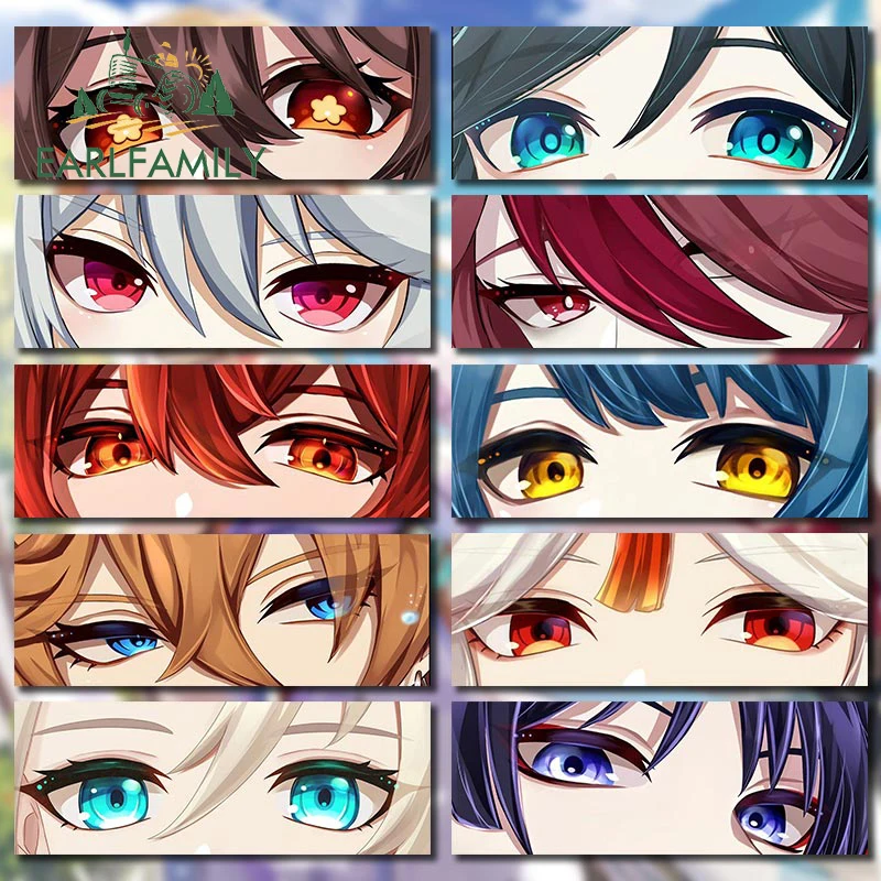 EARLFAMILY 13cm x 4.2cm for Genshin Impact Eyes Slap Car Stickers Anime  Vinyl Car Wrap Decal Surfboard Motorcycle Laptop Decor