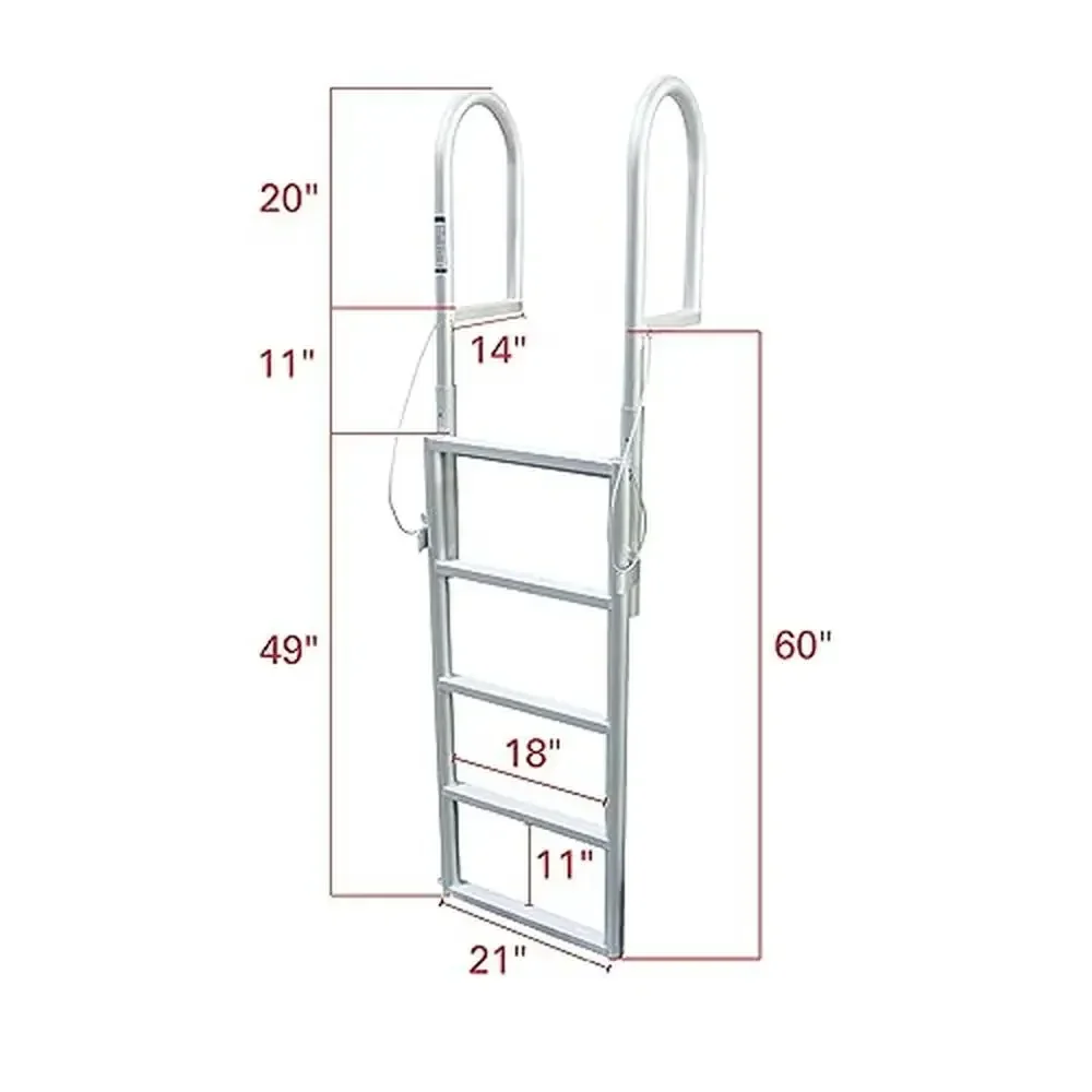 Aluminum Dock Ladder 5-Step Sliding Design Sturdy Construction Easy Assembly 2