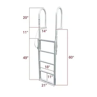 Aluminum Dock Ladder 5-Step Sliding Design Sturdy Construction Easy Assembly 2
